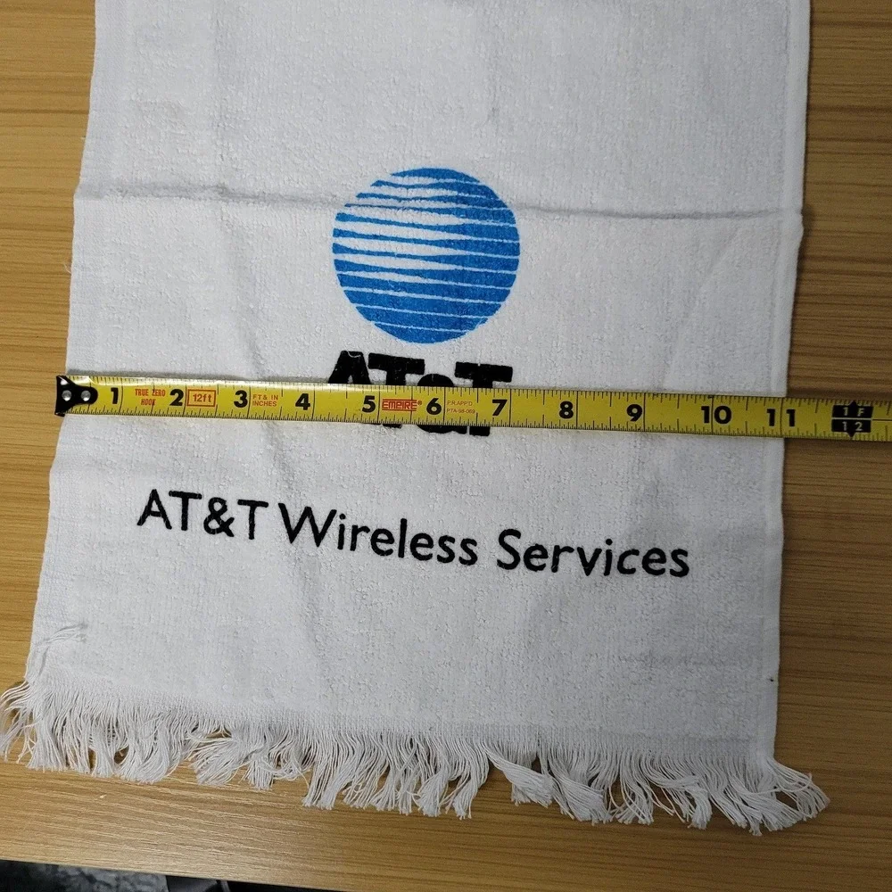 Vintage AT&T White Blue Advertising Golf Cloth Towel Advertising‎ Logo Terry